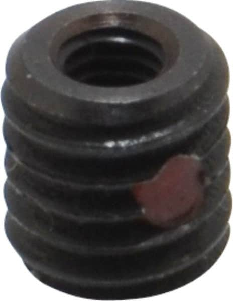 Made in USA - M3x0.50 Internal, M6x1.00 External, Metric Coarse, 6.5mm Insert Length, Thread Locking Repair Inserts - Carbon Steel, Oxide Finish, Grade 303 - Benchmark Tooling