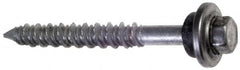 Made in USA - 1/4" Diam, 1-3/4" Length Under Head, Hex Drive, Concrete Screw & Masonry Fastener - Stainless Steel, Silver Climaseal Finish, Includes Drill Bit - Benchmark Tooling