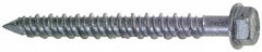 Made in USA - 1/4" Diam, 2-1/4" Length Under Head, Hex Drive, Concrete Screw & Masonry Fastener - Stainless Steel, Climashield Finish, Includes Drill Bit - Benchmark Tooling