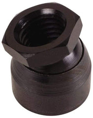 TE-CO - 3/8-16, 3/4" Pad Diam, Uncoated Bottom, Steel Toggle Pad - 1/2 Depth, 3/4" OAL, 5/8" Width Across Flats, Black Oxide Coated, Grade 12L14, 10° Swivel Angle - Benchmark Tooling