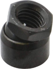 TE-CO - 5/8-11, 1" Pad Diam, Uncoated Bottom, Steel Toggle Pad - 9/16 Depth, 1-1/16" OAL, 7/8" Width Across Flats, Black Oxide Coated, Grade 12L14, 10° Swivel Angle - Benchmark Tooling