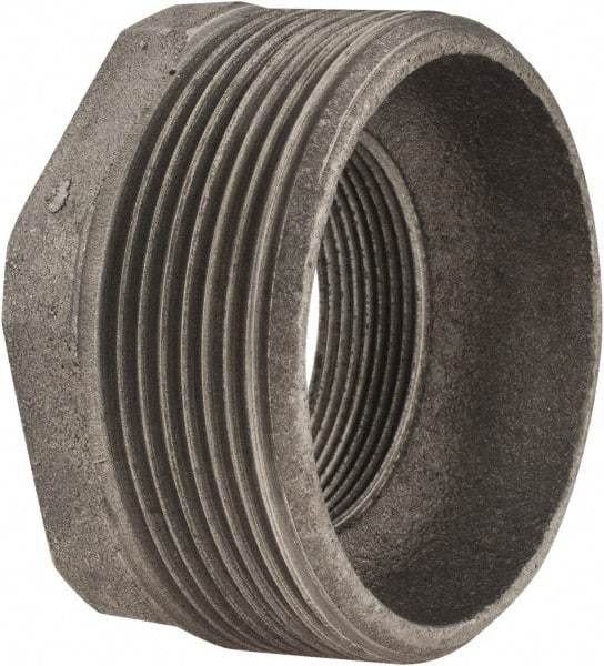 Made in USA - Size 3 x 2", Class 150, Cast Iron Black Pipe Hex Bushing - 300 psi, Threaded End Connection - Benchmark Tooling