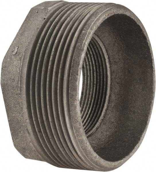 Black Hex Bushing: 3 x 2″, 125 psi, Threaded Cast Iron, Black Finish, Class 125