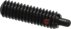 TE-CO - 5/16-18, 1" Thread Length, 3/16" Plunger Projection, Steel Threaded Spring Plunger - Benchmark Tooling