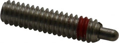 TE-CO - 1/4-20, 1" Thread Length, 3/16" Plunger Projection, Zinc Plated Stainless Steel Threaded Spring Plunger - Benchmark Tooling