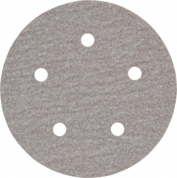 Norton - 5" Diam, 100 Grit, Aluminum Oxide Hook & Loop Disc - Fine Grade, Coated, B Weight Paper Backing, Series A275 - Benchmark Tooling