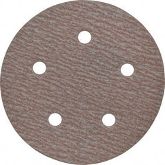 Norton - 5" Diam, 180 Grit, Aluminum Oxide Hook & Loop Disc - Very Fine Grade, Coated, B Weight Paper Backing, Series A275 - Benchmark Tooling