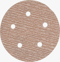 Norton - 5" Diam, 240 Grit, Aluminum Oxide Hook & Loop Disc - Very Fine Grade, Coated, B Weight Paper Backing, Series A275 - Benchmark Tooling