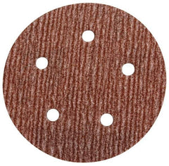 Norton - 5" Diam, 280 Grit, Aluminum Oxide Hook & Loop Disc - Extra Fine Grade, Coated, B Weight Paper Backing, Series A275 - Benchmark Tooling
