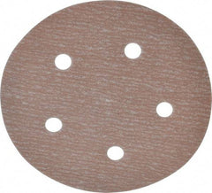 Norton - 5" Diam, 320 Grit, Aluminum Oxide Hook & Loop Disc - Extra Fine Grade, Coated, B Weight Paper Backing, Series A275 - Benchmark Tooling