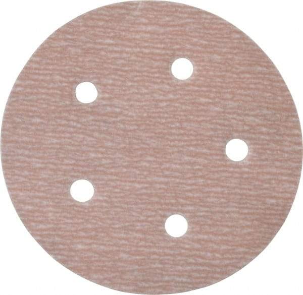 Norton - 5" Diam, 500 Grit, Aluminum Oxide Hook & Loop Disc - Extra Fine Grade, Coated, B Weight Paper Backing, Series A275 - Benchmark Tooling