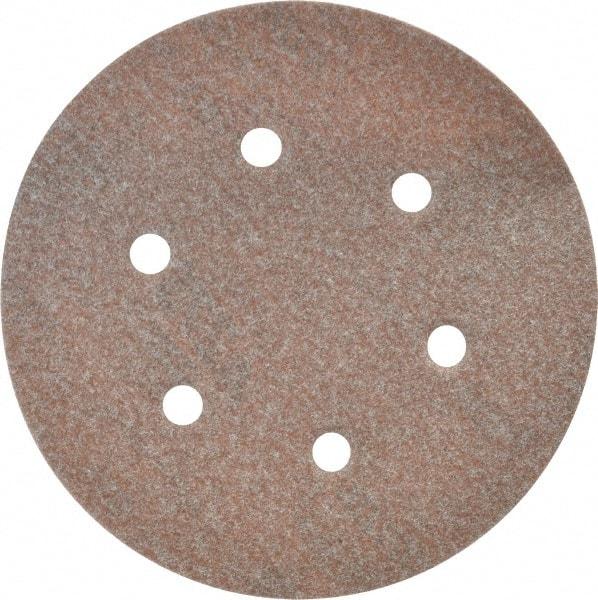 Norton - 6" Diam, 100 Grit, Aluminum Oxide Hook & Loop Disc - Fine Grade, Coated, B Weight Paper Backing, Series A275 - Benchmark Tooling