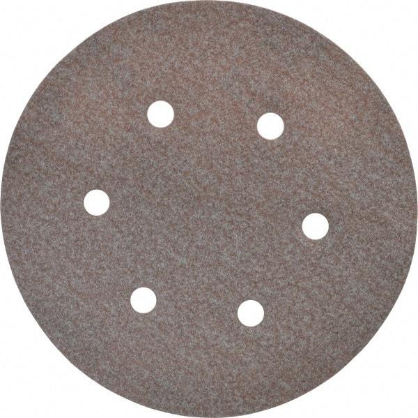 Norton - 6" Diam, 120 Grit, Aluminum Oxide Hook & Loop Disc - Fine Grade, Coated, B Weight Paper Backing, Series A275 - Benchmark Tooling