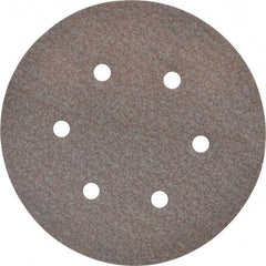 Norton - 6" Diam, 120 Grit, Aluminum Oxide Hook & Loop Disc - Fine Grade, Coated, B Weight Paper Backing, Series A275 - Benchmark Tooling