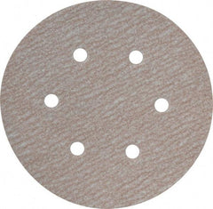 Norton - 6" Diam, 180 Grit, Aluminum Oxide Hook & Loop Disc - Very Fine Grade, Coated, B Weight Paper Backing, Series A275 - Benchmark Tooling