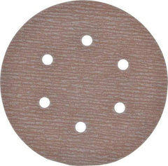 Norton - 6" Diam, 320 Grit, Aluminum Oxide Hook & Loop Disc - Extra Fine Grade, Coated, B Weight Paper Backing, Series A275 - Benchmark Tooling