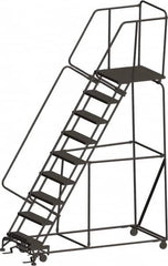 Ballymore - 123" 9 Step Ladder - 450 Lb Capacity, 90" Platform Height, 32" Base Width x 82" Depth, Expanded Metal Tread - Benchmark Tooling