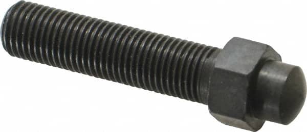 Gibraltar - 3/8-24, 2" OAL Adjustable Locating Screw - 1/2" Width Across Flats, 1/4 Hex Height, Steel, Black Oxide Finish - Benchmark Tooling
