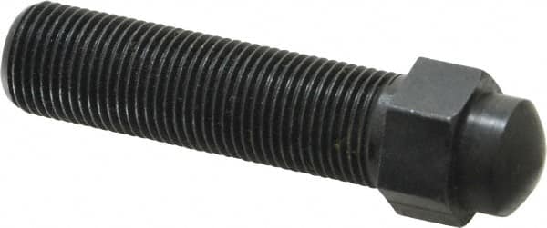 Gibraltar - 5/8-18, 3" OAL Adjustable Locating Screw - 3/4" Width Across Flats, 3/8 Hex Height, Steel, Black Oxide Finish - Benchmark Tooling