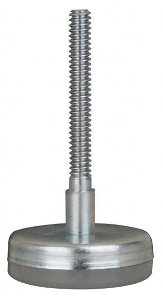 Gibraltar - 5/8-11 Bolt Thread, Stud Mount Leveling Pad & Mount - 500 Max Lb Capacity, 2.8" Base Diam, 2" Thread Length - Benchmark Tooling
