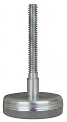 Gibraltar - 1/2-13 Bolt Thread, Stud Mount Leveling Pad & Mount - 500 Max Lb Capacity, 2.8" Base Diam, 4" Thread Length - Benchmark Tooling