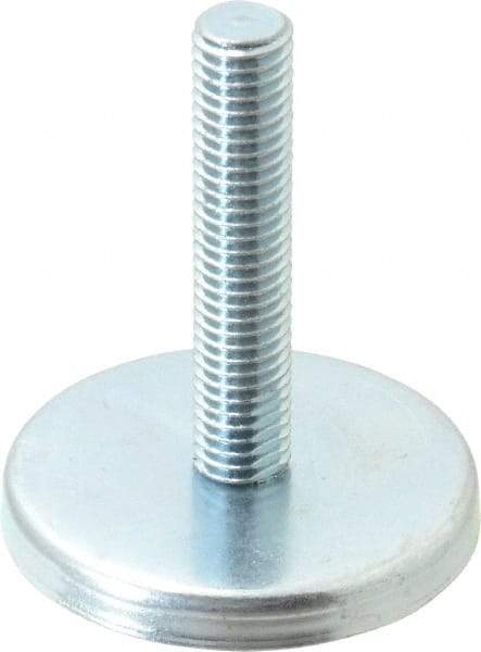 Gibraltar - 1/2-13 Bolt Thread, Stud Mount Leveling Pad & Mount - 500 Max Lb Capacity, 2.4" Base Diam, 2" Thread Length - Benchmark Tooling
