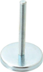 Gibraltar - 1/2-13 Bolt Thread, Stud Mount Leveling Pad & Mount - 500 Max Lb Capacity, 3-3/16" Base Diam, 4" Thread Length - Benchmark Tooling