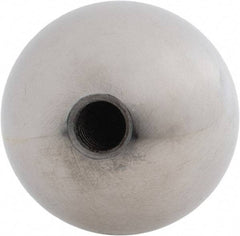 Gibraltar - 5/16-18 Thread, 1.38" Diam, Threaded Hole Ball Knob - Natural, Steel, Smooth Grip, 5/8" Hole Depth - Benchmark Tooling