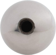 Gibraltar - 5/16-24 Thread, 1.38" Diam, Threaded Hole Ball Knob - Natural, Steel, Smooth Grip, 5/8" Hole Depth - Benchmark Tooling