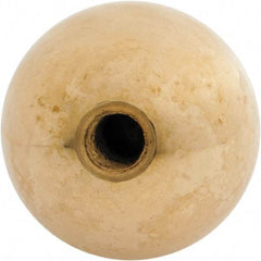 Gibraltar - 5/16-24 Thread, 1.38" Diam, Threaded Hole Ball Knob - Natural, Brass, Smooth Grip, 5/8" Hole Depth - Benchmark Tooling