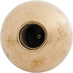 Gibraltar - 1/2-13 Thread, 1.38" Diam, Threaded Hole Ball Knob - Natural, Brass, Smooth Grip, 5/8" Hole Depth - Benchmark Tooling