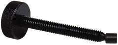 Gibraltar - 3/8-16 Knurled Shoulderless Swivel Pad Tip Steel Thumb Screw - 3-7/16" OAL, 1-1/4" Head Diam x 7/16" Head Height, Black Oxide Finish - Benchmark Tooling