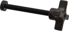 Made in USA - 3/8-16 Lobed Shoulder Swivel Pad Tip Steel Thumb Screw - 4-1/2" OAL, 2" Head Diam x 1-1/8" Head Height, Black Oxide Finish - Benchmark Tooling