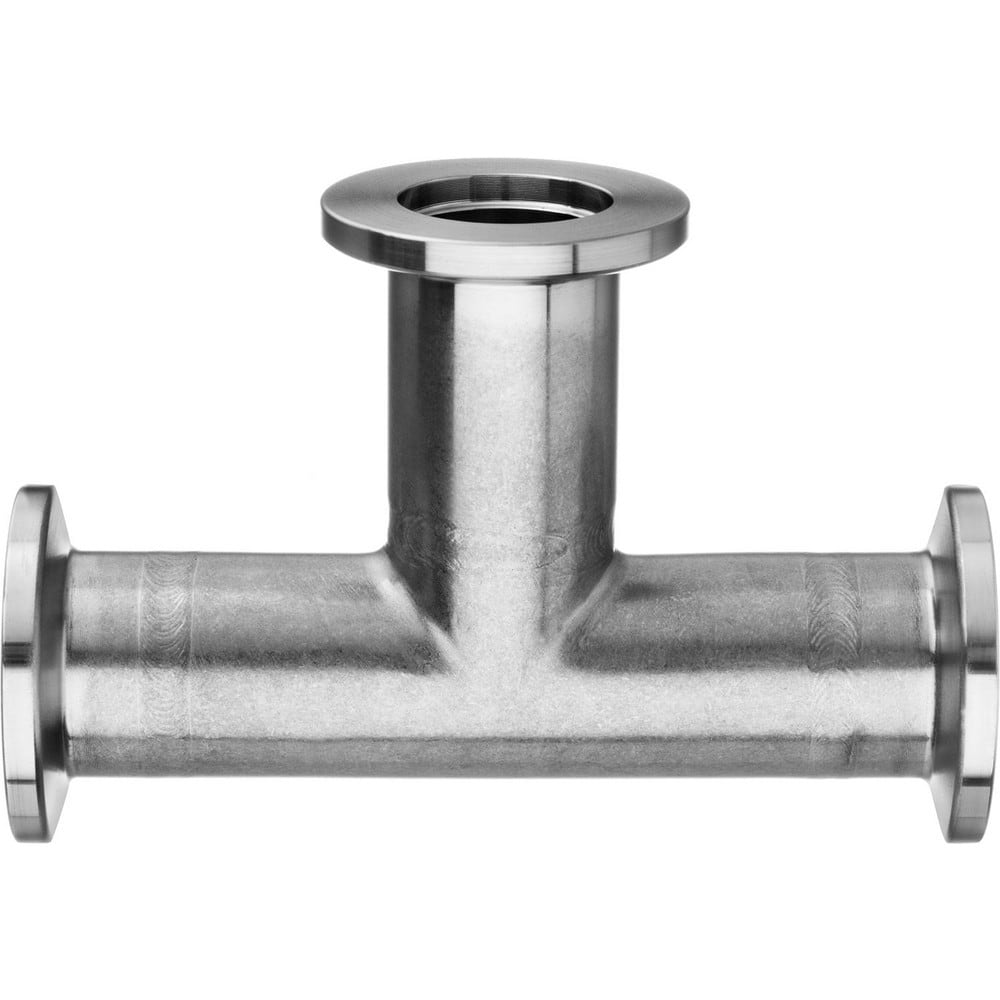 Metal Vacuum Tube Fittings; Material: Stainless Steel; Fitting Type: Tee; Tube Outside Diameter: 2.000; Fitting Shape: Tee; Connection Type: Quick-Clamp; Maximum Vacuum: 0.0000001 torr at 72 Degrees F; Thread Standard: None; Flange Outside Diameter: 2.95