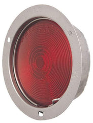 Peterson - 4-1/2" Diam, Red Lens & Reflector - Steel, 12 Volt - Benchmark Tooling