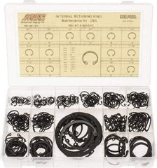 Made in USA - 337 Piece, 3/8 to 3", SpRing Assortment Steel, Snap Internal Retaining Ring Assortment - Includes Compartmented Case - Benchmark Tooling