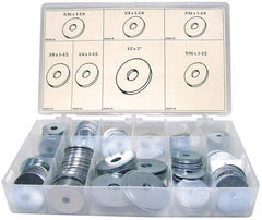 Value Collection - 255 Piece, 5/16 to 1/2" Screw, Steel Fender Washer Assortment - Includes 3/16 to 1/2" Screw & Compartmented Storage Case - Benchmark Tooling