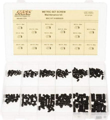 Value Collection - 375 Piece, M3 to M8, Steel Set Screw Assortment - Hex Head, Hex Socket Drive, 3 to 16mm Long - Benchmark Tooling