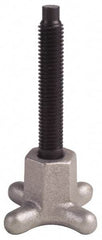 Gibraltar - 3/8-16 Lobed Shoulder Dog Point Tip Grade 12L14 Steel Thumb Screw - 4" OAL, 2" Head Diam x 1" Head Height, Black Oxide Finish - Benchmark Tooling
