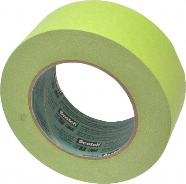 3M - 2" Wide x 60 Yd Long Green Crepe Paper Masking Tape - Series 2060, 6 mil Thick, 24 In/Lb Tensile Strength - Benchmark Tooling