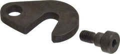 Made in USA - 13/32" Slot ID, 1" Slot to Bolt Hole Length, 1/4" Thick, Case Hardened Steel Swing C Washer - 3/8" Bolt Hole to Small End Radius, 3/4" Slot to Large End Radius, 3/8" Bolt Hole ID, 5/16" Shoulder Bolt, Black Oxide Finish - Benchmark Tooling