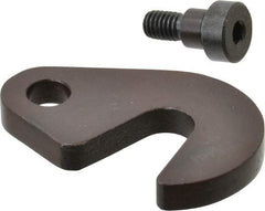Made in USA - 21/32" Slot ID, 1-1/2" Slot to Bolt Hole Length, 3/8" Thick, Case Hardened Steel Swing C Washer - 9/16" Bolt Hole to Small End Radius, 1-1/8" Slot to Large End Radius, 1/2" Bolt Hole ID, 3/8" Shoulder Bolt, Black Oxide Finish - Benchmark Tooling