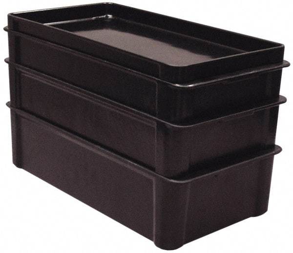 MFG Tray - 200 Lb Load Capacity Black Fiberglass Tote Container - Stacking, 23.4" Long x 12" Wide x 3.1" High - Benchmark Tooling