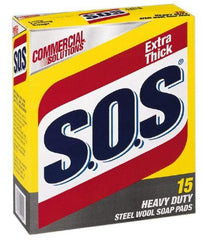 SOS - Steel Wool Scouring Soap Pad - Heavy-Duty, Blue/Gray - Benchmark Tooling