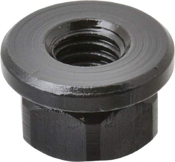 TE-CO - 3/8-16, 7/8" Flange Diam, 1/2" High, 11/16" Across Flats, Flange Nut - Grade 12L14 Steel, Black Oxide Finish, 1/8" Flange Height, TCMAI - Benchmark Tooling