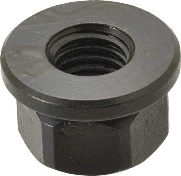 TE-CO - 5/8-11, 1-3/8" Flange Diam, 13/16" High, 1-1/16" Across Flats, Flange Nut - Grade 12L14 Steel, Black Oxide Finish, 3/16" Flange Height, TCMAI - Benchmark Tooling