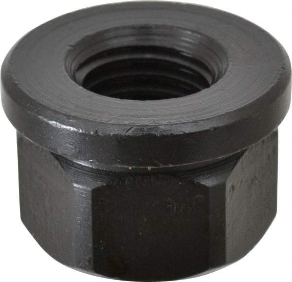 TE-CO - 7/8-9, 1-3/4" Flange Diam, 1-1/8" High, 1-7/16" Across Flats, Flange Nut - Grade 12L14 Steel, Black Oxide Finish, 1/4" Flange Height, TCMAI - Benchmark Tooling