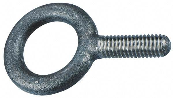 Gibraltar - 11,600 Lb Capacity, Alloy Steel, 1 Thread, Fixed Lifting Eye Bolt - Fully Threaded, 2-1/2" Shank, 2-1/2" Thread Length, No Shoulder - Benchmark Tooling