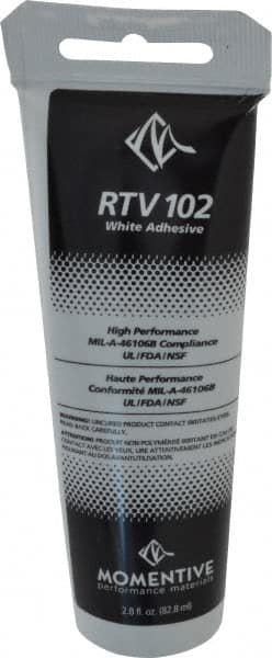 Momentive Performance Materials - 2.8 oz Tube White RTV Silicone Joint Sealant - 298.4°F Max Operating Temp, 20 min Tack Free Dry Time, Series RTV100 - Benchmark Tooling