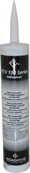 Momentive Performance Materials - 10.1 oz Tube Silver RTV Silicone Joint Sealant - 400°F Max Operating Temp, 20 min Tack Free Dry Time, 24 hr Full Cure Time, Series RTV100 - Benchmark Tooling